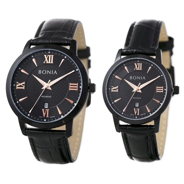 Bonia BR166-1733 & BR166-2733 Black Couple